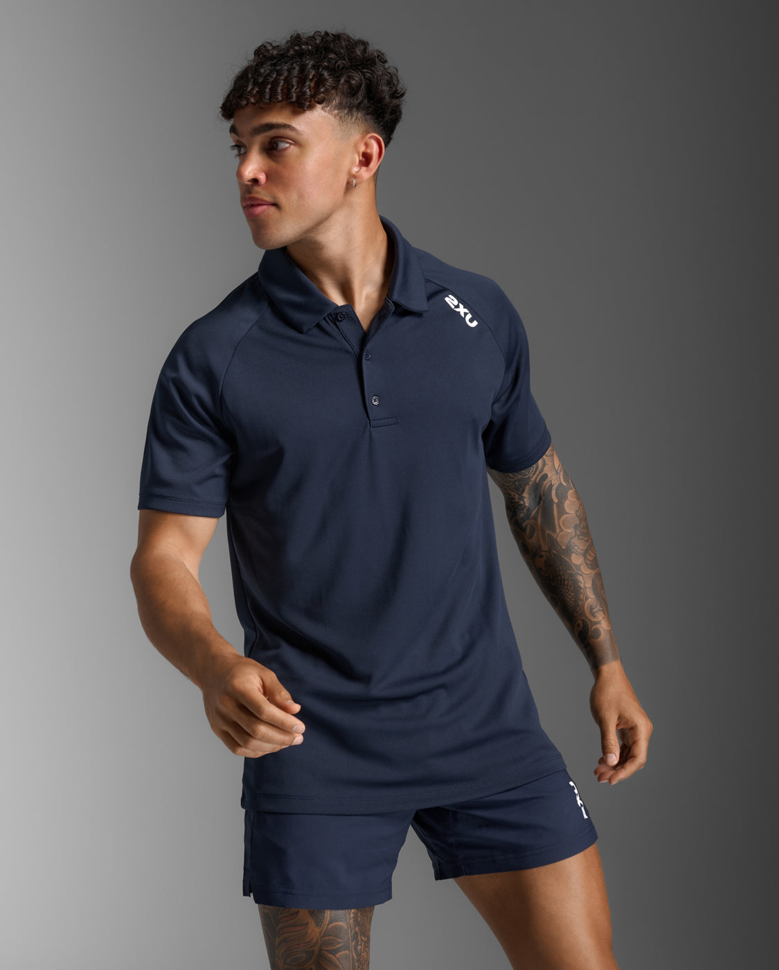 Navy Aspire Polo | Short Sleeve Tops | 2XU