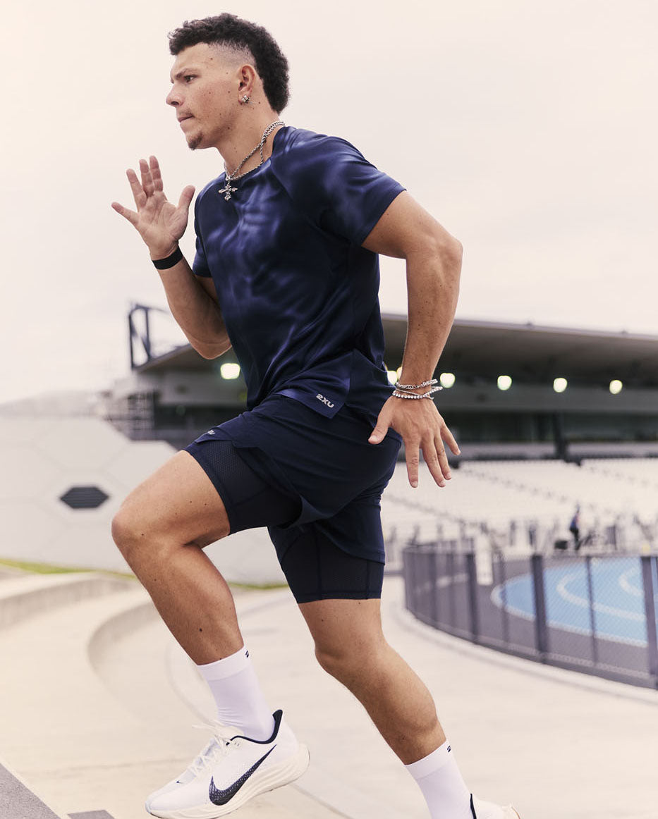 Navy Aero Mesh 2-in-1 5 Inch Shorts | Workout and Running | 2XU
