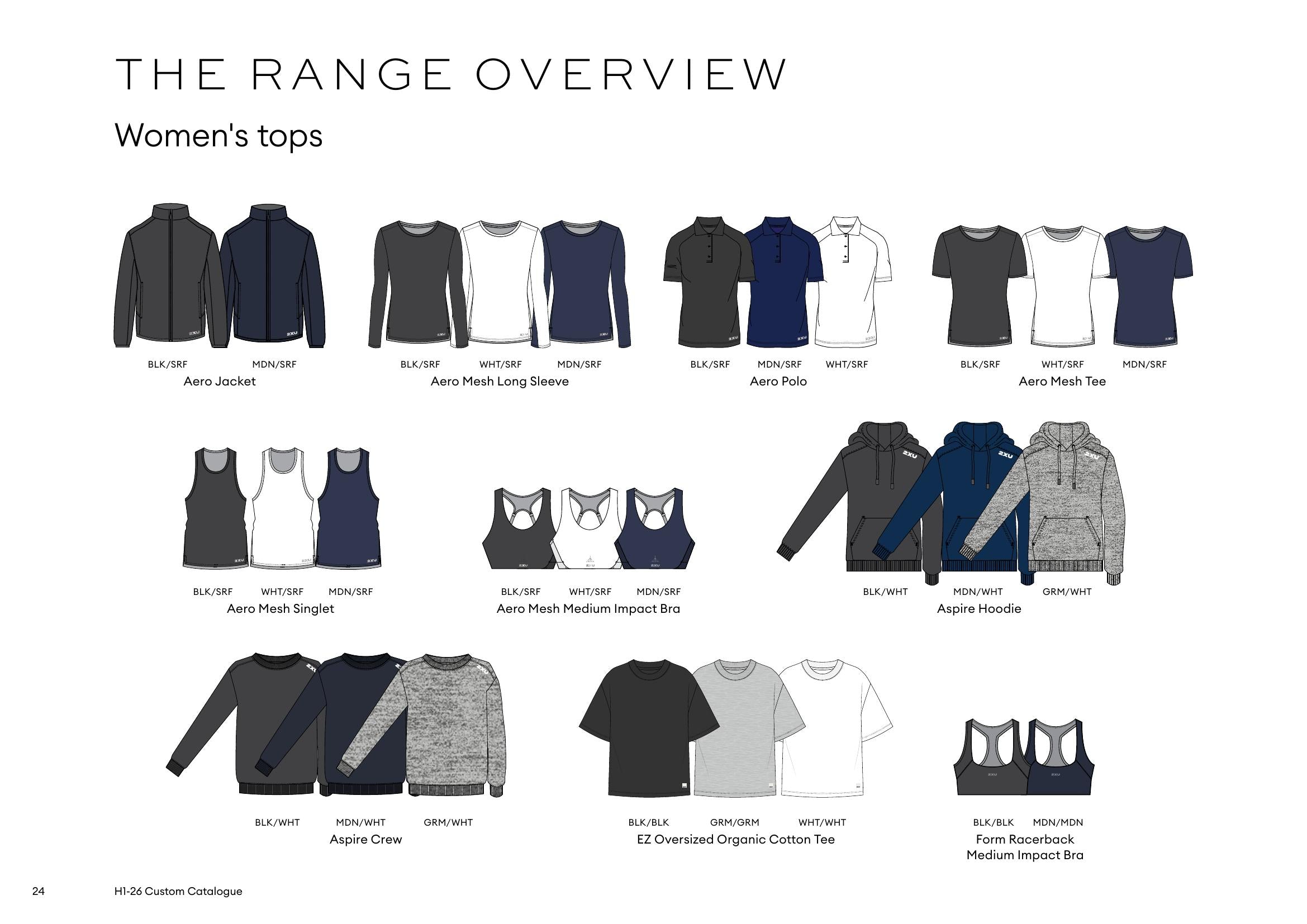 2XU Custom Women's Tops Range