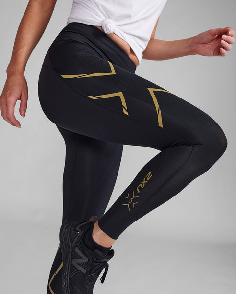 2XU Womens Force Mid-Rise Compression 3/4 Tights for Training and Fitness,  Black/Gold, X-Small : : Clothing, Shoes & Accessories