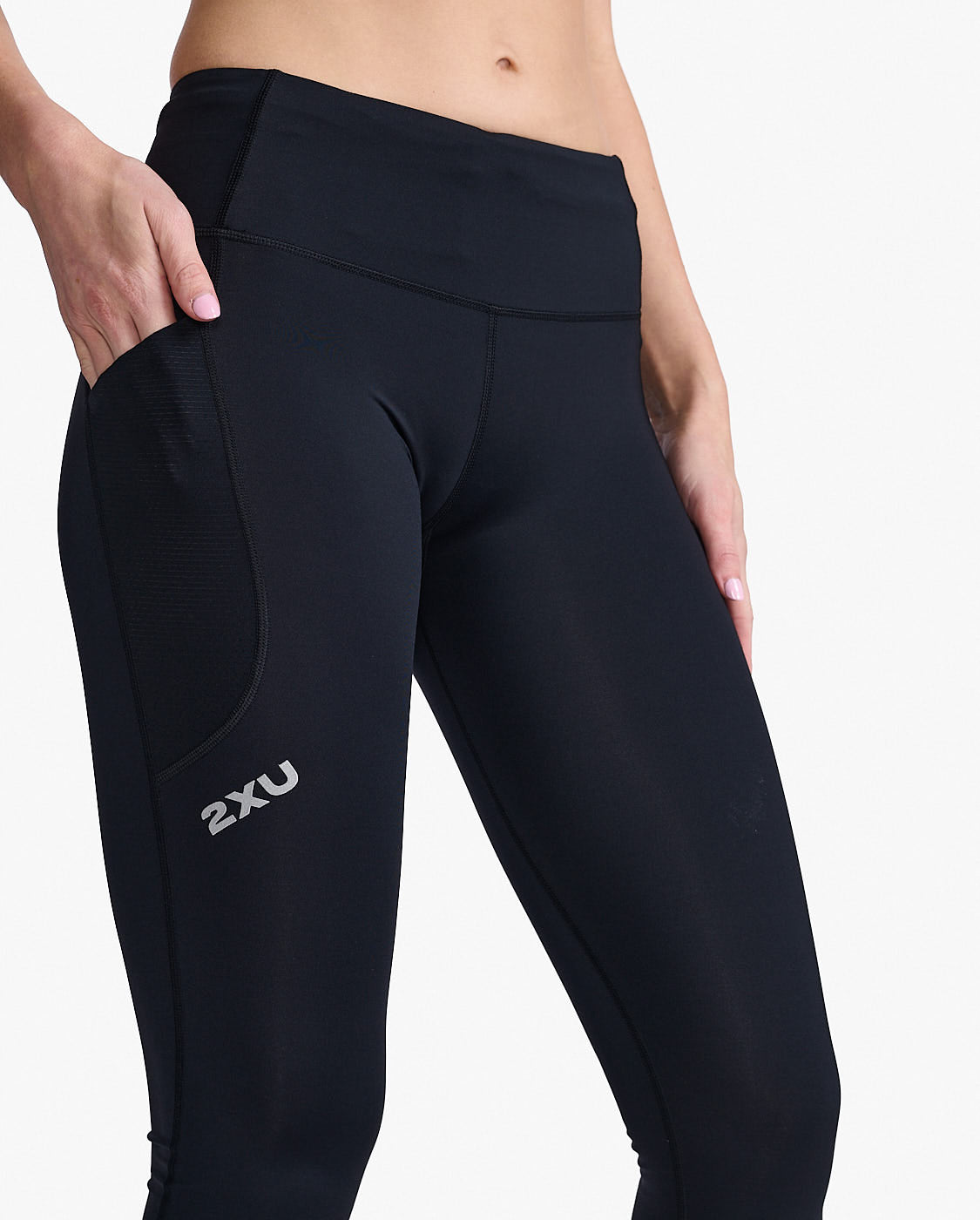 2XU Force Mid-Rise Compression Hardloopbroek Driekwart Dames 2XU Force Mid-Rise Compression Hardloopbroek Driekwart Dames