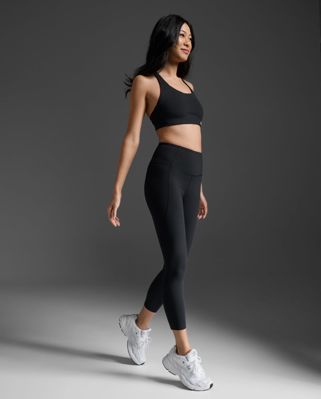Collant 2XU Compression 7/8 Femme - Charbon Foncé/Bleu Geo Director, Taille S, Fitness Running