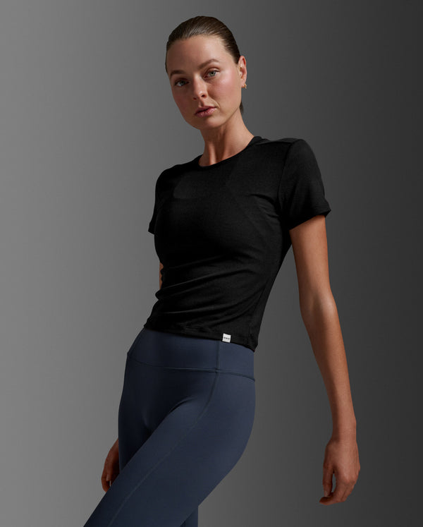 Fluid Ribbed Crop Tee