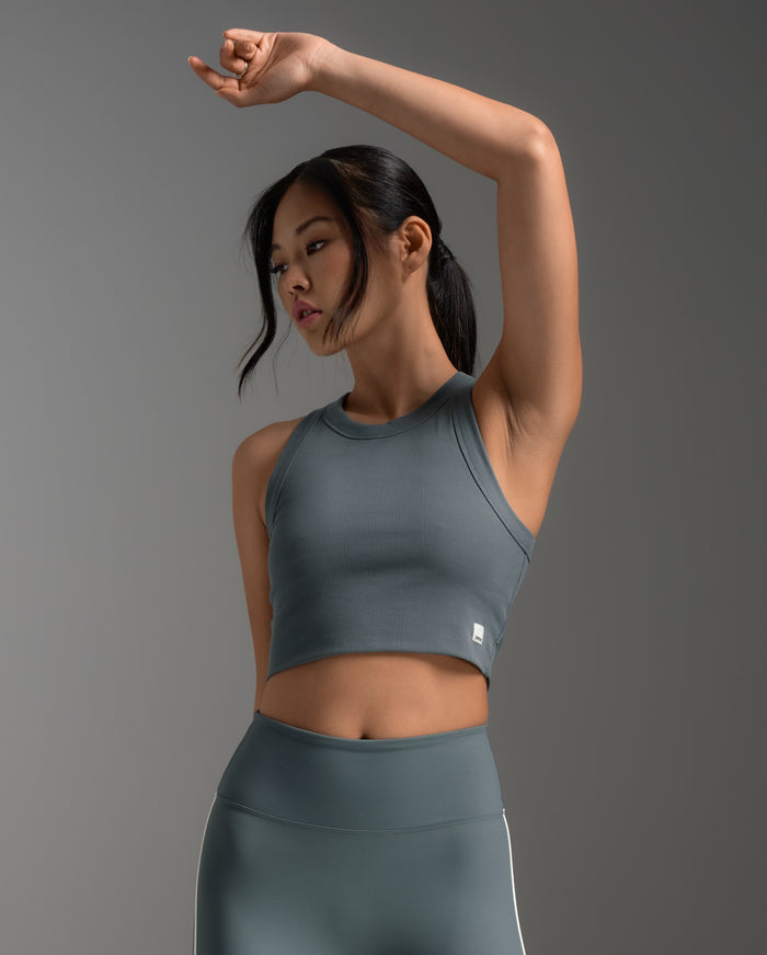 Fluid Tencel Ribbed Crop Tank