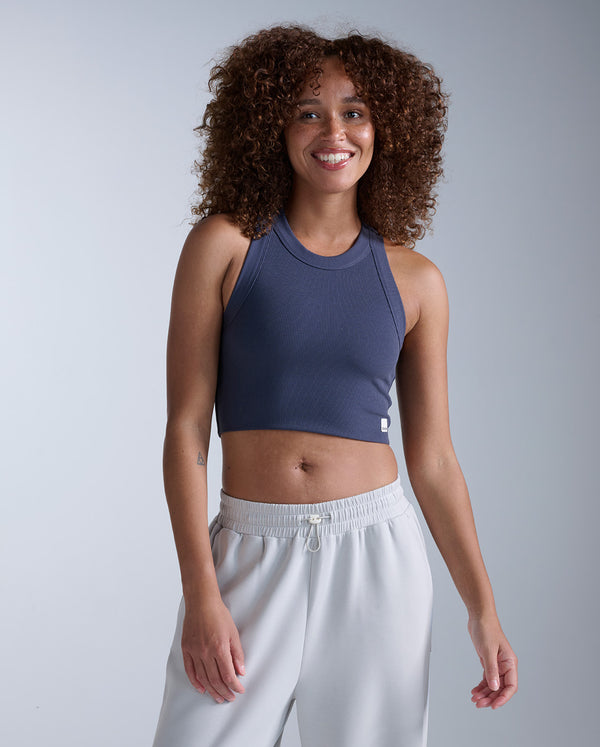 Fluid Tencel Ribbed Crop Tank