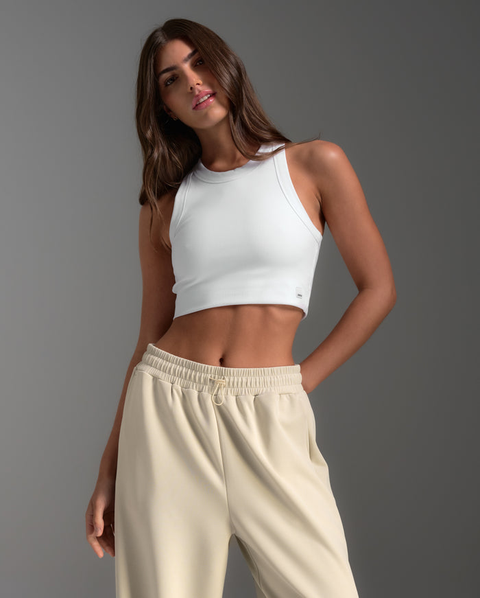 Fluid Tencel Ribbed Crop Tank