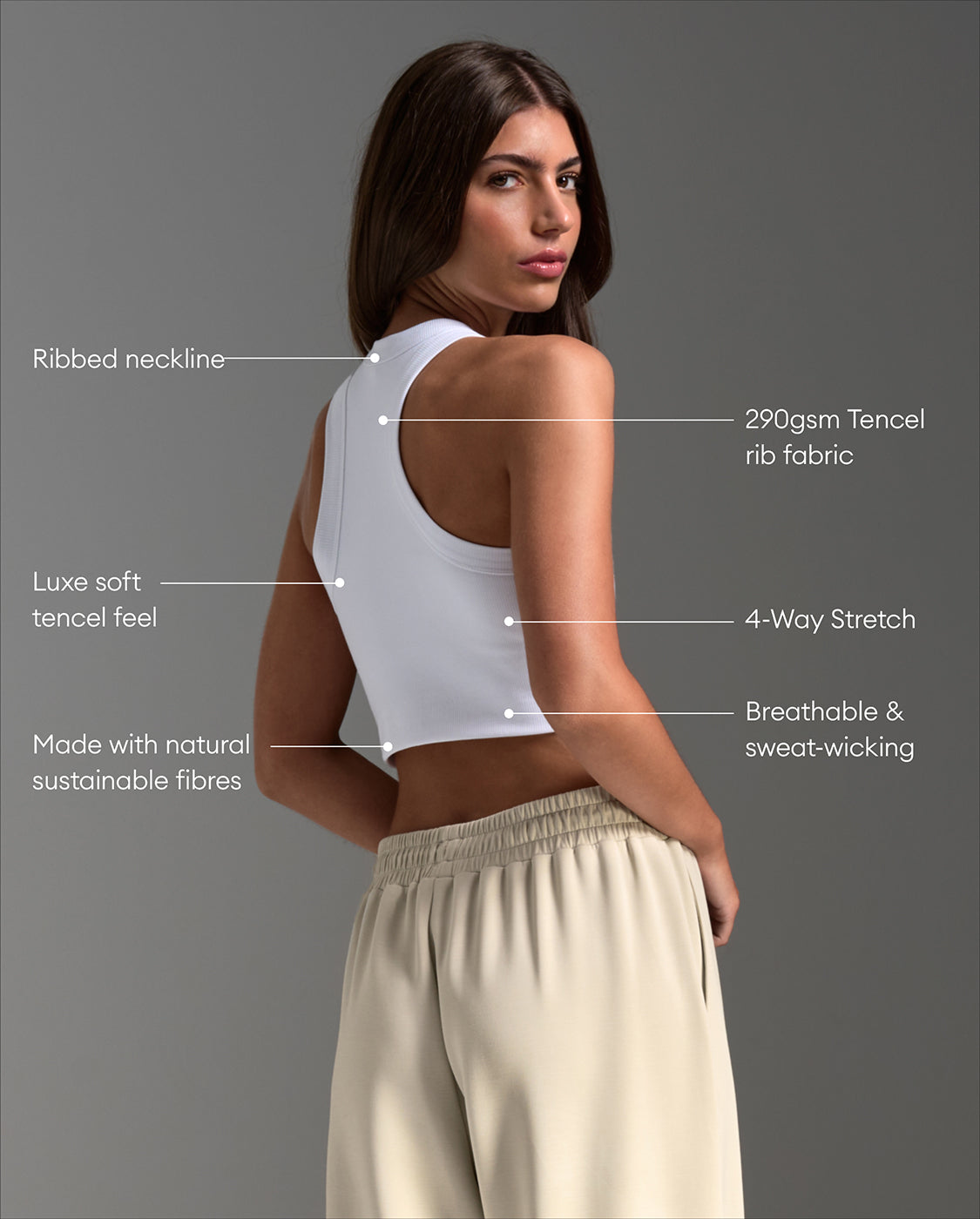 Fluid Tencel Ribbed Crop Tank