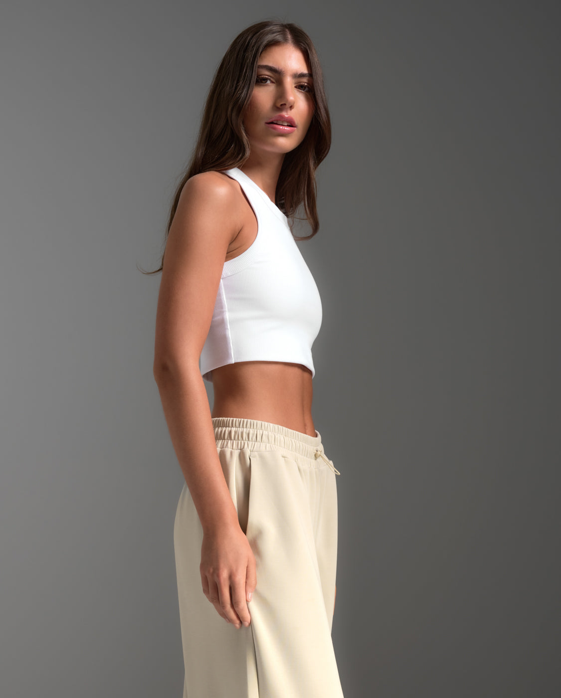 Fluid Tencel Ribbed Crop Tank