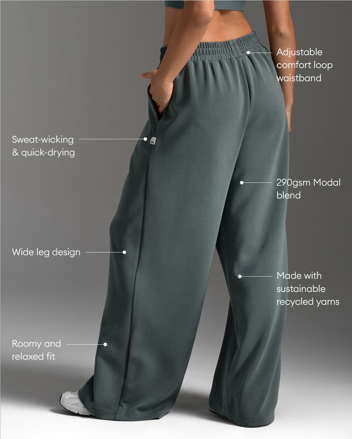 Wonderluxe Sand Washed Wide Leg Pants