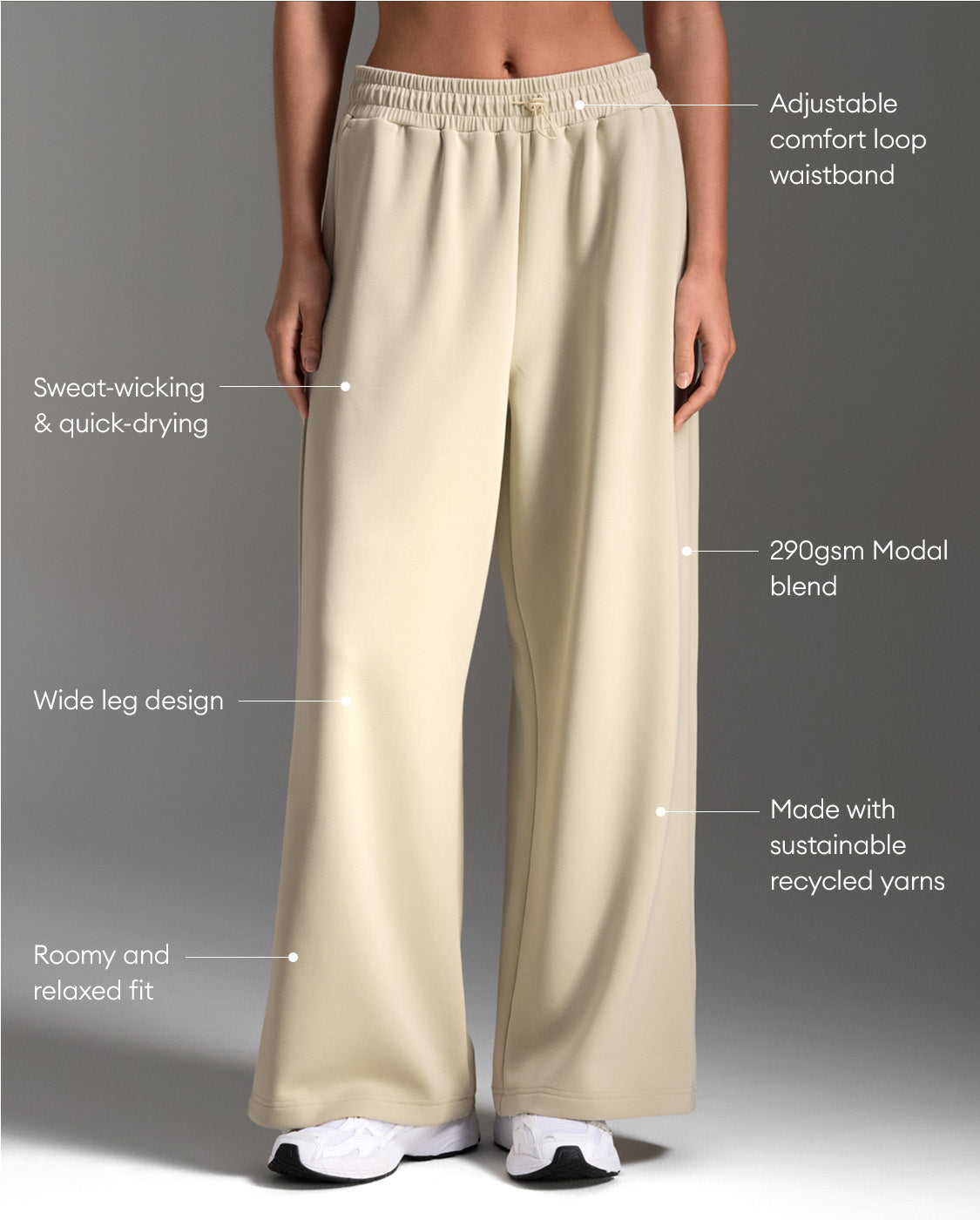 Wonderluxe Sand Washed Wide Leg Pants