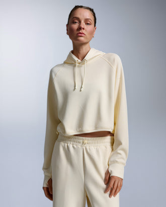 Wonderluxe Sand Washed Cropped Hoodie