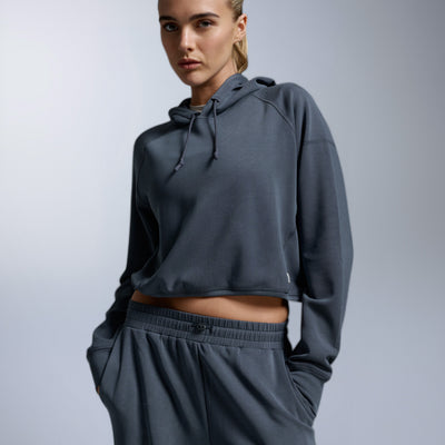 Wonderluxe Sand Washed Cropped Hoodie