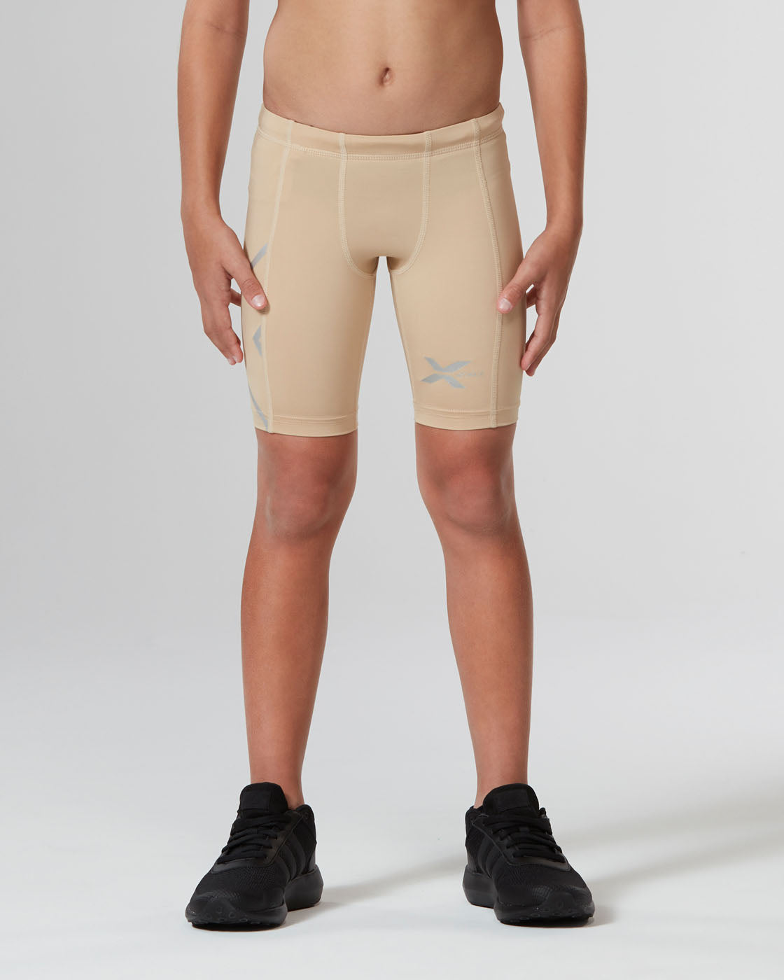 Core Boys Compression Shorts, Beige/Beige