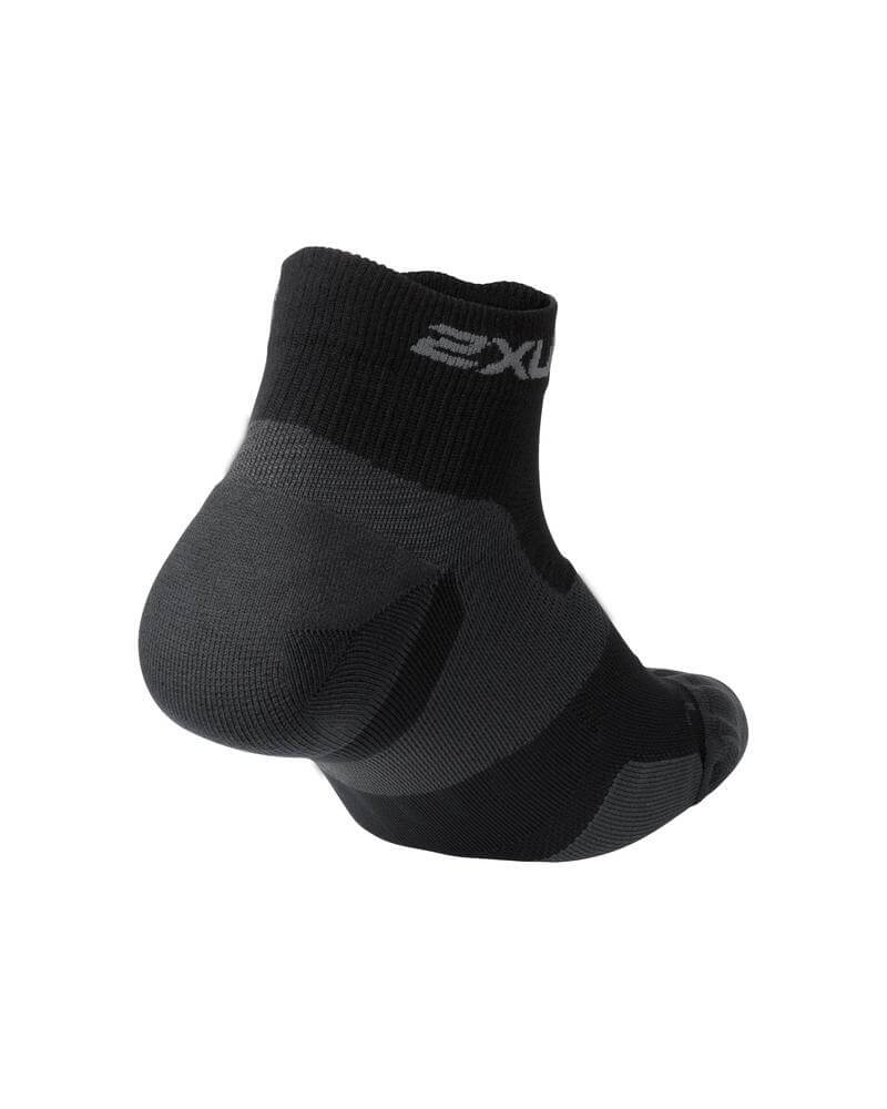 Vectr Cushion 1/4 Crew Compression Socks, Black/Titanium