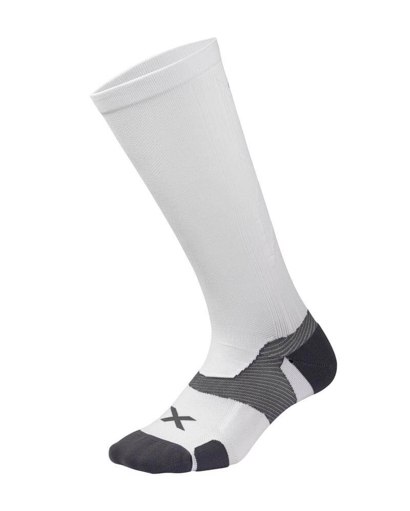 Vectr Cushion Full Length Sock, White/Grey