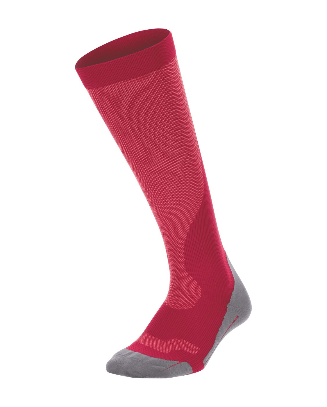 Perf Run Knee Length Compression Socks, Hot Pink/Grey