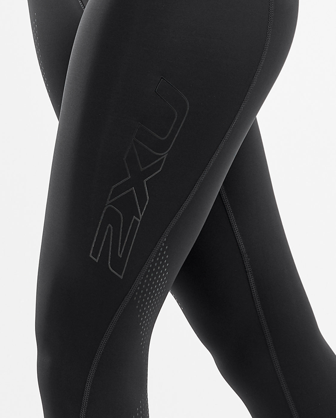 Motion Mid-Rise Compression 7/8 Tights, Black/Dotted Black Logo